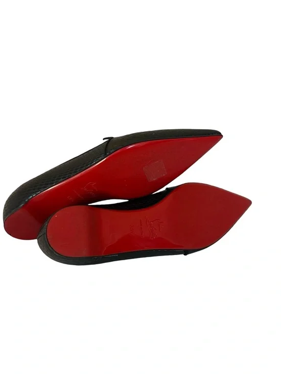 Christian Louboutin Kashasha Lizard Embossed Ballet Flats Black Size 38.5 + Box - Picture 9 of 15